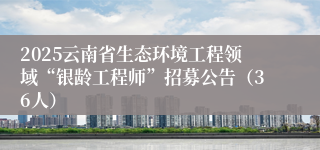 2025云南省生态环境工程领域“银龄工程师”招募公告（36人）
