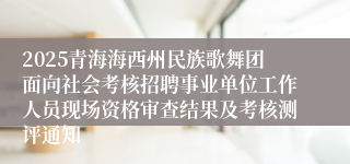 2025青海海西州民族歌舞团面向社会考核招聘事业单位工作人员现场资格审查结果及考核测评通知