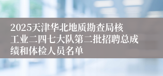 2025天津华北地质勘查局核工业二四七大队第二批招聘总成绩和体检人员名单
