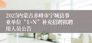 2025内蒙古赤峰市宁城县事业单位“1+N”补充招聘拟聘用人员公告