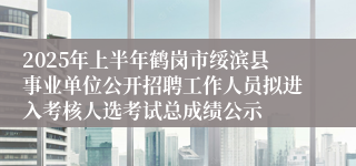 2025年上半年鹤岗市绥滨县事业单位公开招聘工作人员拟进入考核人选考试总成绩公示