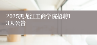 2025黑龙江工商学院招聘13人公告