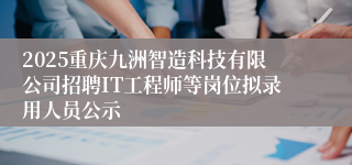 2025重庆九洲智造科技有限公司招聘IT工程师等岗位拟录用人员公示
