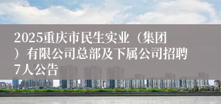 2025重庆市民生实业（集团）有限公司总部及下属公司招聘7人公告