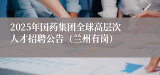2025年国药集团全球高层次人才招聘公告（兰州有岗）