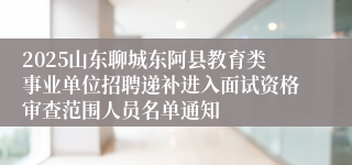 2025山东聊城东阿县教育类事业单位招聘递补进入面试资格审查范围人员名单通知