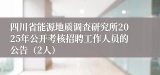四川省能源地质调查研究所2025年公开考核招聘工作人员的公告（2人）