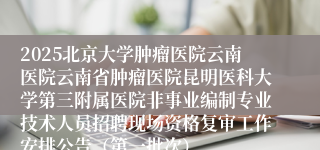 2025北京大学肿瘤医院云南医院云南省肿瘤医院昆明医科大学第三附属医院非事业编制专业技术人员招聘现场资格复审工作安排公告（第一批次）