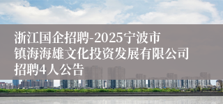 浙江国企招聘-2025宁波市镇海海雄文化投资发展有限公司招聘4人公告