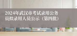 2024年武汉市考试录用公务员拟录用人员公示（第四批）