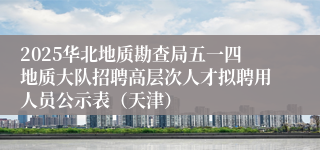 2025华北地质勘查局五一四地质大队招聘高层次人才拟聘用人员公示表（天津）
