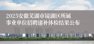 2025安徽芜湖市镜湖区所属事业单位招聘递补体检结果公布