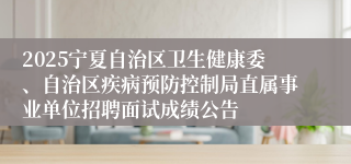 2025宁夏自治区卫生健康委、自治区疾病预防控制局直属事业单位招聘面试成绩公告