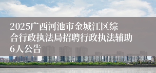2025广西河池市金城江区综合行政执法局招聘行政执法辅助6人公告
