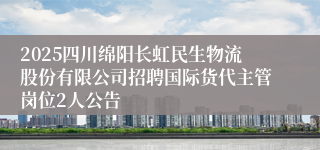2025四川绵阳长虹民生物流股份有限公司招聘国际货代主管岗位2人公告