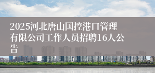 2025河北唐山国控港口管理有限公司工作人员招聘16人公告