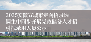 2025安徽宣城市定向招录选调生中同步开展党政储备人才招引拟录用人员公示