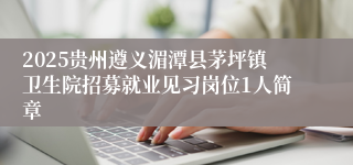 2025贵州遵义湄潭县茅坪镇卫生院招募就业见习岗位1人简章
