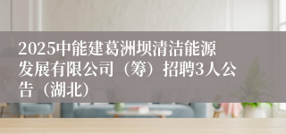 2025中能建葛洲坝清洁能源发展有限公司（筹）招聘3人公告（湖北）
