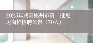 2025年咸阳彬州市第二批见习岗位招聘公告（70人）