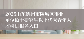 2025山东德州市陵城区事业单位硕士研究生以上优秀青年人才引进报名入口