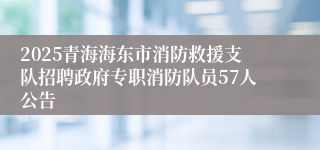 2025青海海东市消防救援支队招聘政府专职消防队员57人公告