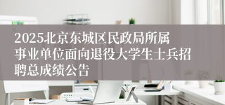 2025北京东城区民政局所属事业单位面向退役大学生士兵招聘总成绩公告