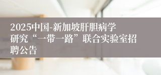 2025中国-新加坡肝胆病学研究“一带一路”联合实验室招聘公告