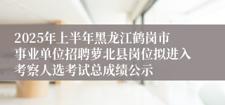 2025年上半年黑龙江鹤岗市事业单位招聘萝北县岗位拟进入考察人选考试总成绩公示