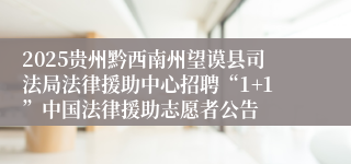 2025贵州黔西南州望谟县司法局法律援助中心招聘“1+1”中国法律援助志愿者公告