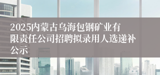 2025内蒙古乌海包钢矿业有限责任公司招聘拟录用人选递补公示