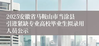2025安徽省马鞍山市当涂县引进紧缺专业高校毕业生拟录用人员公示