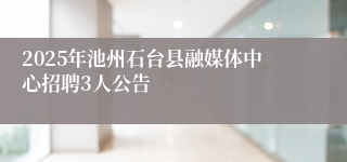 2025年池州石台县融媒体中心招聘3人公告