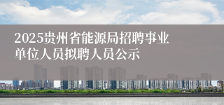 2025贵州省能源局招聘事业单位人员拟聘人员公示