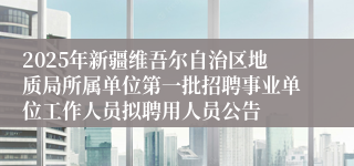 2025年新疆维吾尔自治区地质局所属单位第一批招聘事业单位工作人员拟聘用人员公告