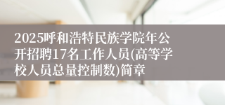 2025呼和浩特民族学院年公开招聘17名工作人员(高等学校人员总量控制数)简章