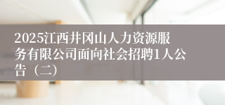 2025江西井冈山人力资源服务有限公司面向社会招聘1人公告（二）