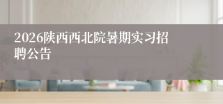 2026陕西西北院暑期实习招聘公告