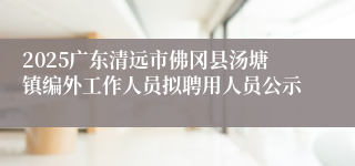 2025广东清远市佛冈县汤塘镇编外工作人员拟聘用人员公示