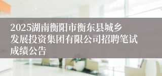 2025湖南衡阳市衡东县城乡发展投资集团有限公司招聘笔试成绩公告