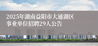 2025年湖南益阳市大通湖区事业单位招聘29人公告