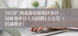 2025广西北海市银海区审计局财务审计人员招聘1人公告（招满即止）