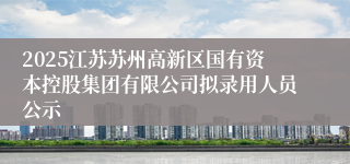2025江苏苏州高新区国有资本控股集团有限公司拟录用人员公示