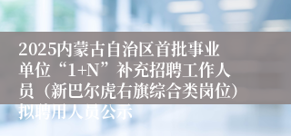 2025内蒙古自治区首批事业单位“1+N”补充招聘工作人员（新巴尔虎右旗综合类岗位）拟聘用人员公示