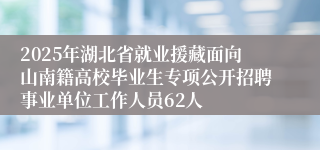 2025年湖北省就业援藏面向山南籍高校毕业生专项公开招聘事业单位工作人员62人