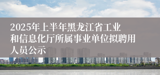 2025年上半年黑龙江省工业和信息化厅所属事业单位拟聘用人员公示
