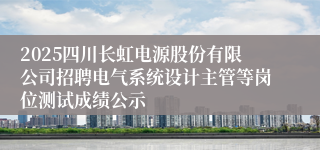 2025四川长虹电源股份有限公司招聘电气系统设计主管等岗位测试成绩公示