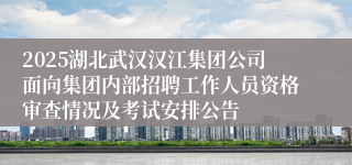 2025湖北武汉汉江集团公司面向集团内部招聘工作人员资格审查情况及考试安排公告