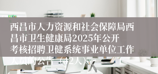 西昌市人力资源和社会保障局西昌市卫生健康局2025年公开考核招聘卫健系统事业单位工作人员的公告（42人）