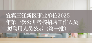 宜宾三江新区事业单位2025年第一次公开考核招聘工作人员 拟聘用人员公示（第一批）
